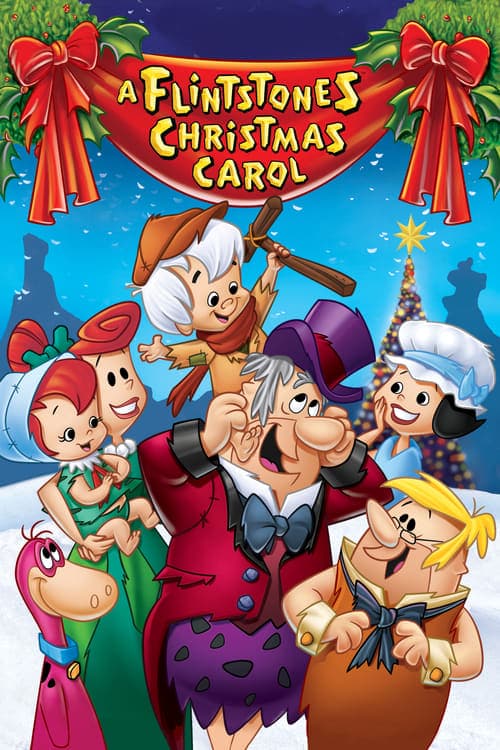 Póster de Los Picapiedra en un Cuento de Navidad